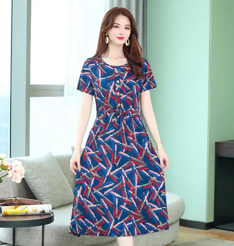 Vestidos mujer, ограниченная серия, новинка, круглый вырез, до середины икры,, Longo Vanled maix, платье для девушек, с коротким рукавом, круглый вырез, длинное, с принтом, тонкое - Цвет: 15