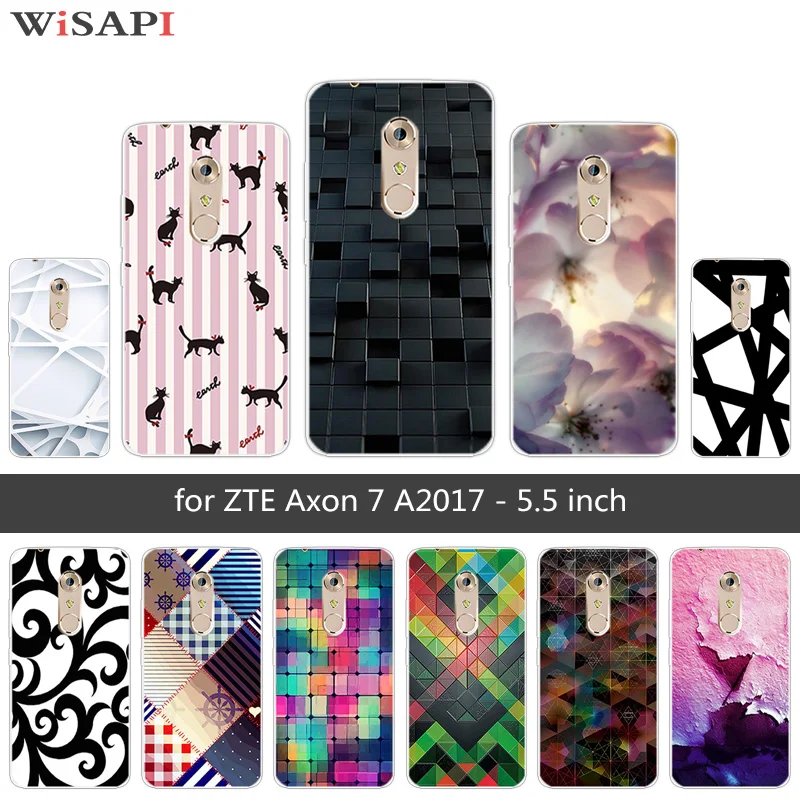 for ZTE Axon 7 5.5inch Bizarre Back Cover Soft Silicon Case Transparent TPU Shell Coque Axon7 Protective Capa |