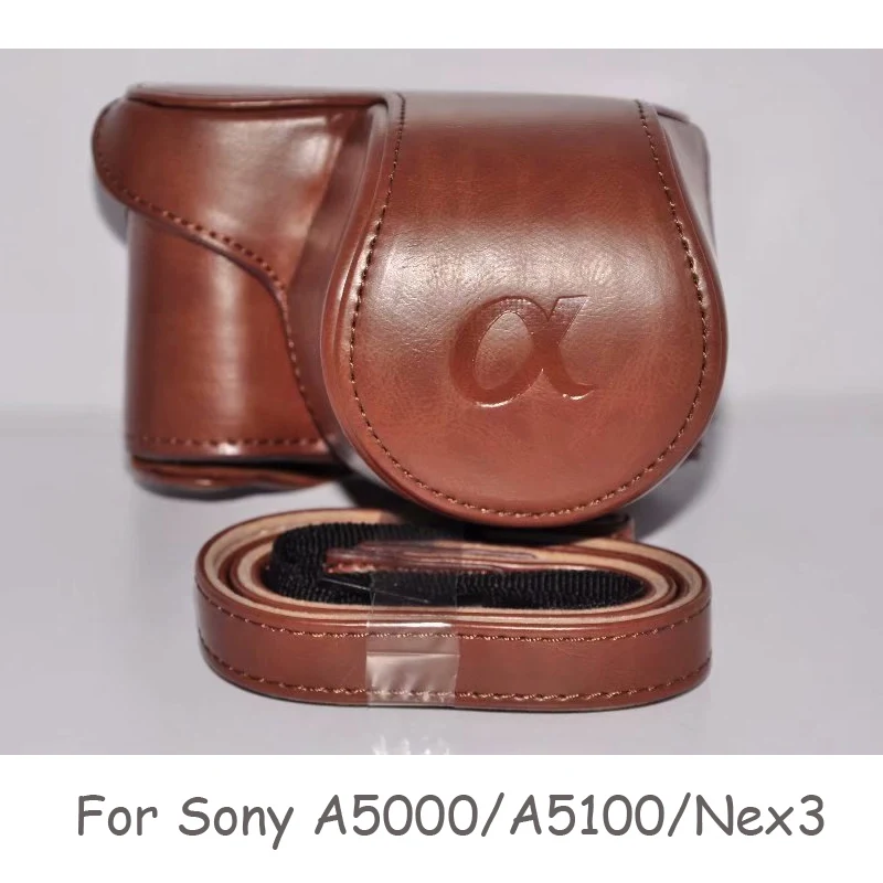 Кожаный чехол высокого качества для камеры Sony A5000/A5100/Nex3/A6000/A6300/A6400/Nex6 сумка на