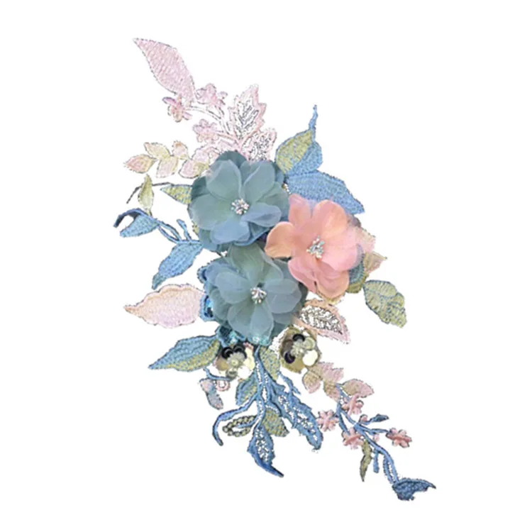1 шт. вышитые цветочные нашивки для одежды большие стразы аппликации из бисера