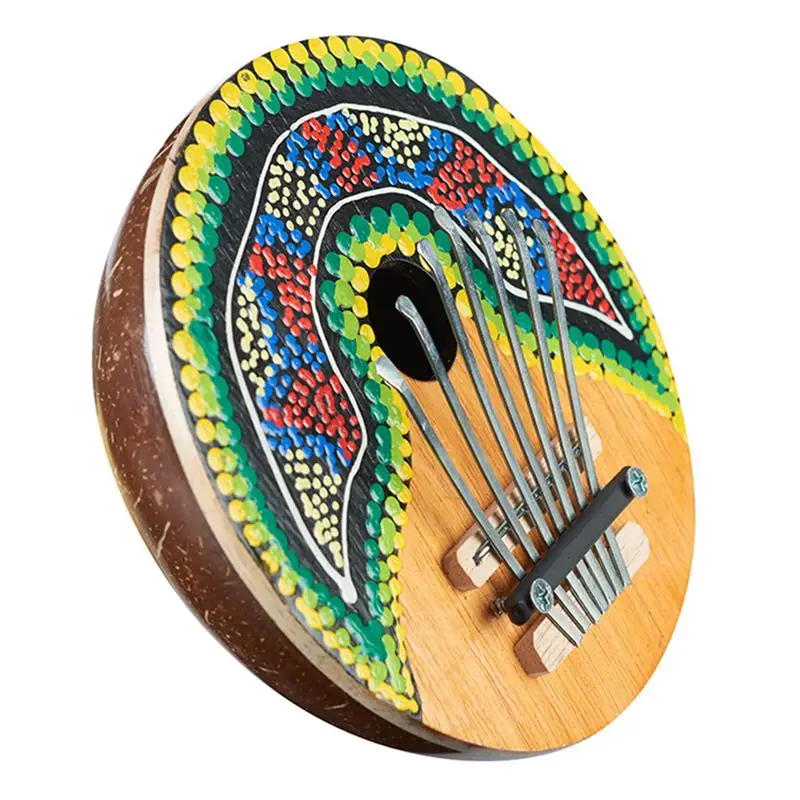 Калимба пианино для больших пальцев-7 клавиш-настраиваемая-Кокосовая