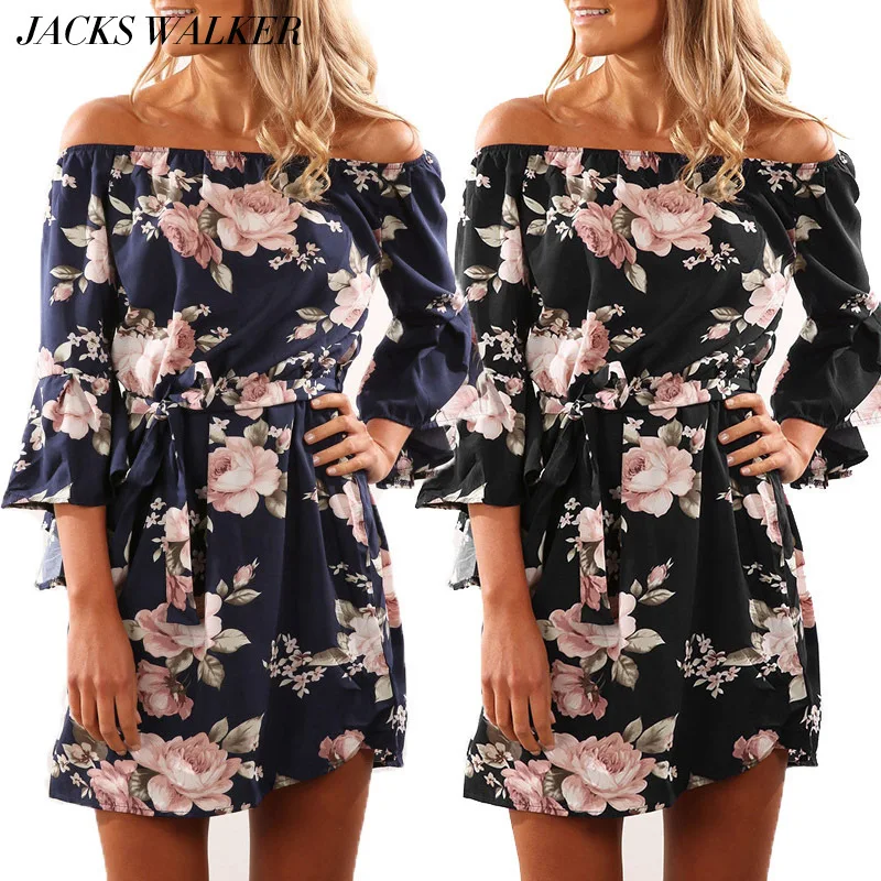 Летнее женское платье с принтом в стиле бохо пляжное для вечеринки короткое