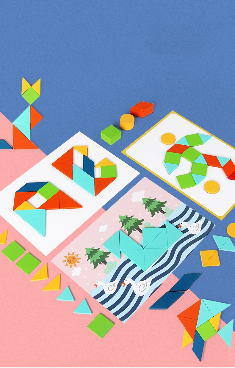Детские Деревянные Монтессори мультфильм Многофункциональный Tangram сцены головоломки игрушки Обучающие Игрушки для раннего развития для детей девочка подарок