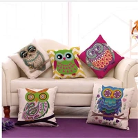 square decorative cotton linen owl style sofa cushions home decor throw pillows without filling 45x45cm