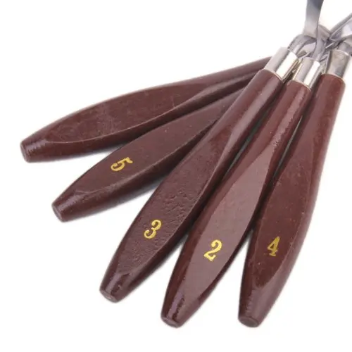 5 шт. набор ножей из нержавеющей стали с масляной росписью деревянная ручка |