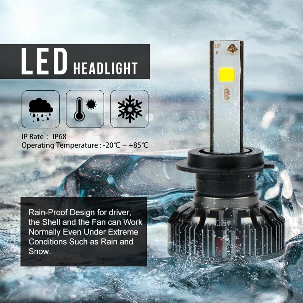 Автомобильные светодиодные лампы для фар Castaleca RGB H4 H7 H11 H1 H3 9005 9006 управление через