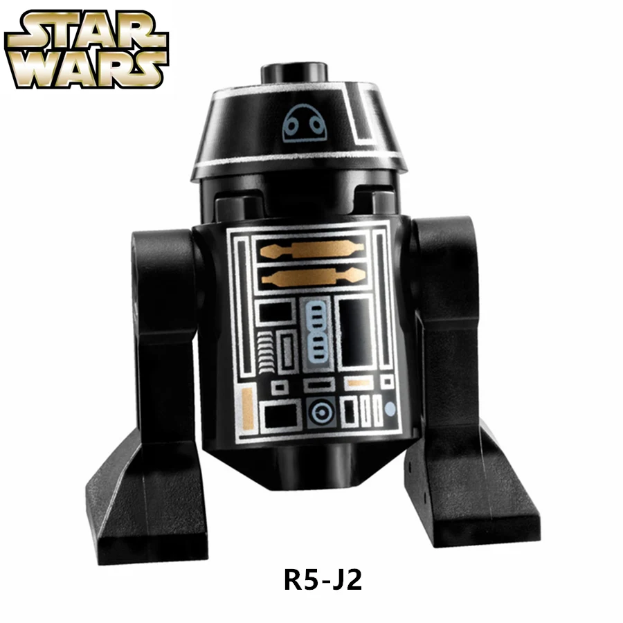 Singlesale Звездные войны R5 J2 черный Astromech Droid BB8 C3PO Пробуждение силы минифиг сборные