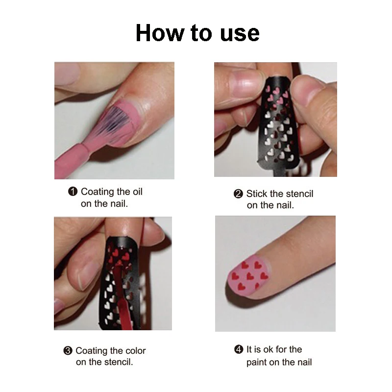 10 шт./лот дизайн полый ногтей виниловые наклейки гид изображения лак маникюрные