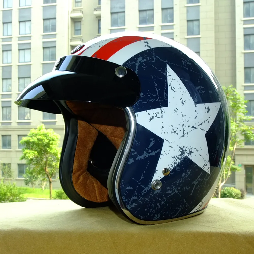 Новый Классический Джет стиль мотоцикл старинные шлем 3 pin мотоциклетный и