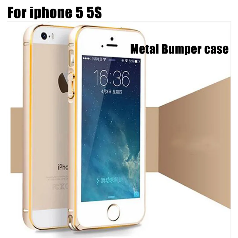 100 шт./лот бампера металла Для iphone 5 5s телефон case ультра-тонкий металл sea horse пряжка