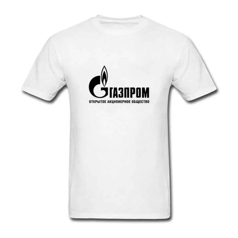 Футболка с логотипом SEVEN SISTERS oil giant GAZPROM из хлопка и лайкры модная брендовая