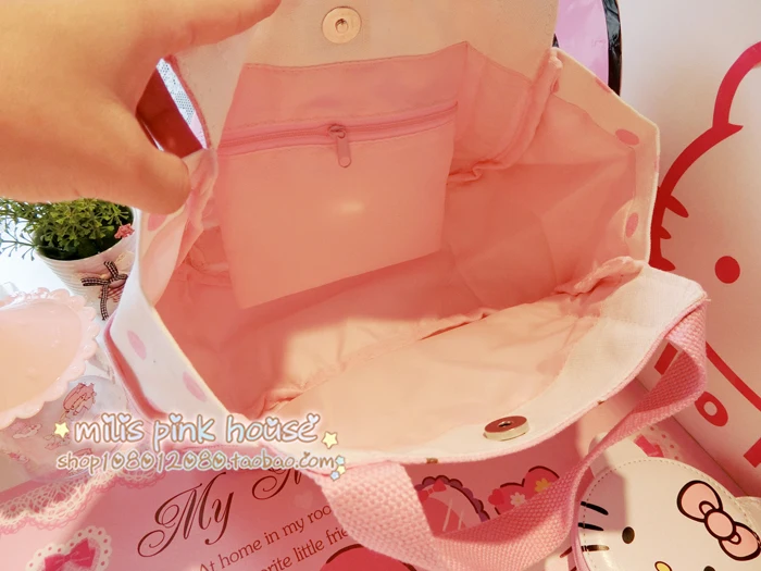 Kawaii hello kitty Melody многоразовая Холщовая Сумка для покупок, сумки на плечо, пляжная сумка, складная сумка для продуктов, Мультяшные сумки-тоут