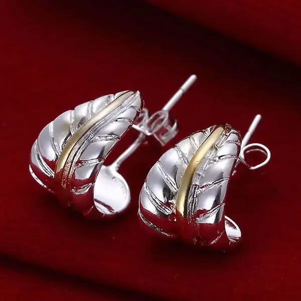 E039 Wholesale 925 sterling silver earrings fashion jewelry Leather Earrings /akuajcba dfoalwva | Украшения и аксессуары