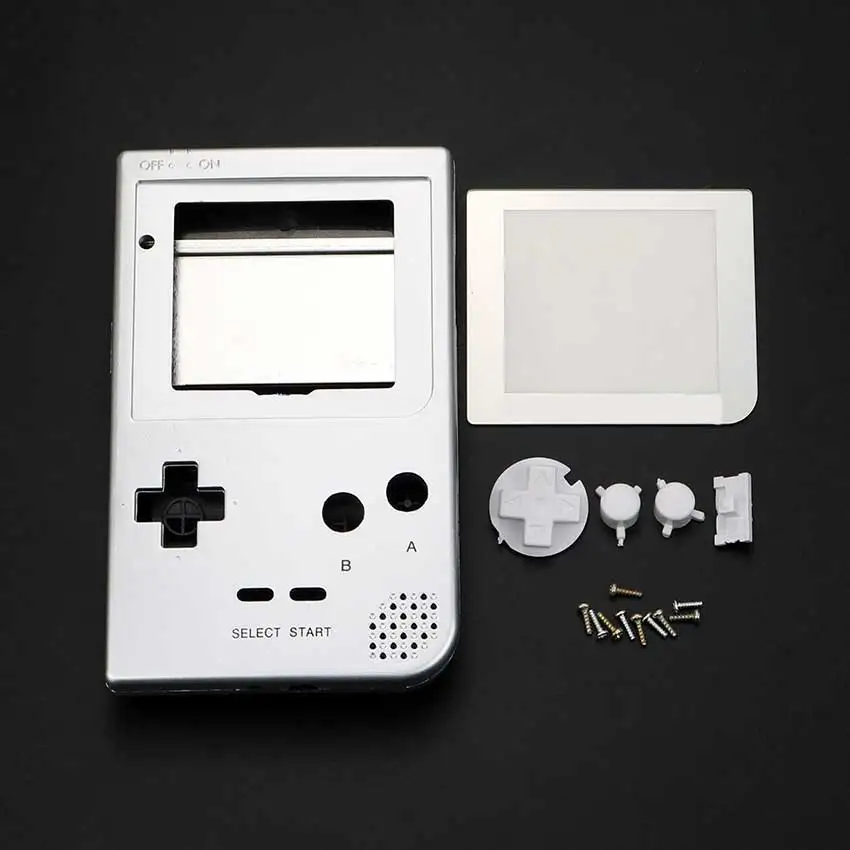 Silver ChengHaoRan полный Чехол Крышка для корпуса Замена корпуса для Gameboy Карманная игровая консоль для GBP белый корпус с кнопками комплект - Цвет: Silver