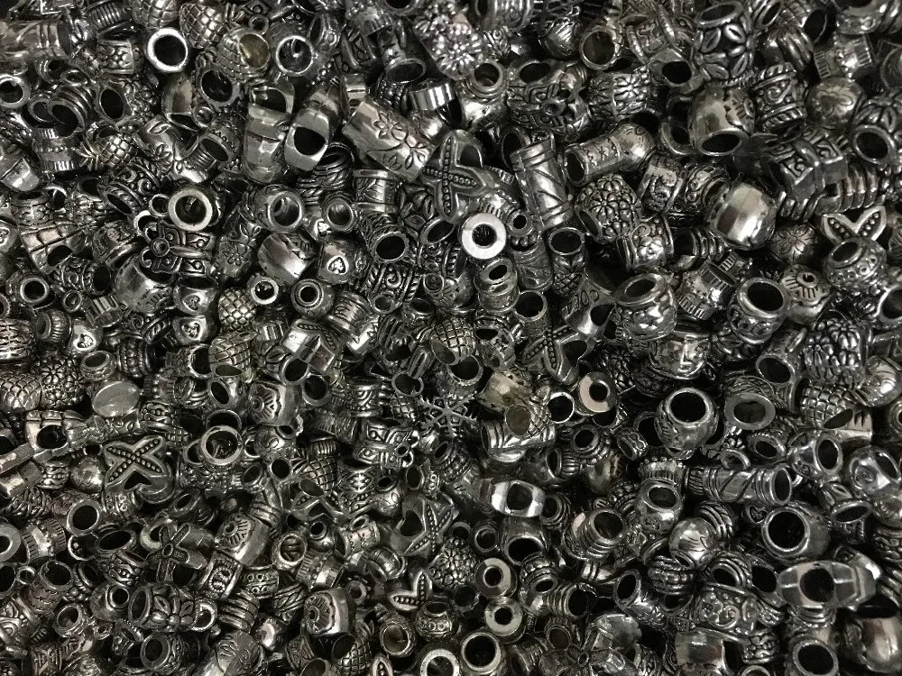 Оптовая продажа 10 шт. смешанных тибетских посеребренных бусин OMH ZL203 | Украшения и