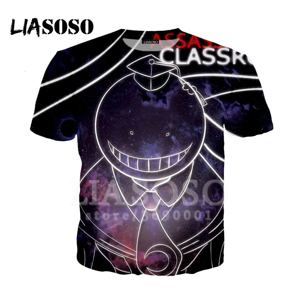 LIASOSO 3D принт унисекс Аниме Убийца класс Korosensei футболка Летняя футболка хип хоп Пуловер короткий рукав X1291