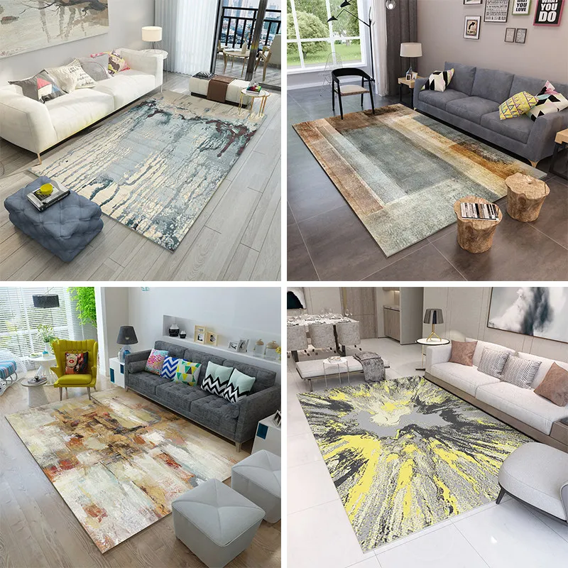 

Abstract Art Living Room Carpet Home Decoration Rug Sofa Coffee Table Floor Mat Soft Carpet Bedroom Modern Study Nordic Rugs
