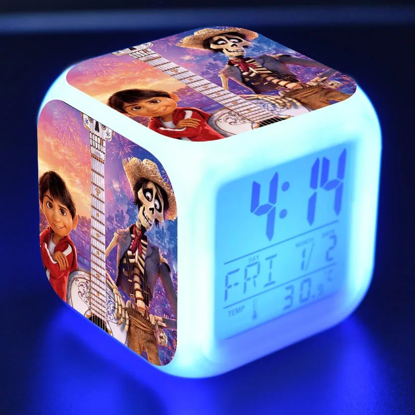 18 Мультяшный будильник для мальчиков детские игрушки Led reloj будильник, цифровой Электронные часы с будильником Пробуждение свет стол reveil wekker - Цвет: 18