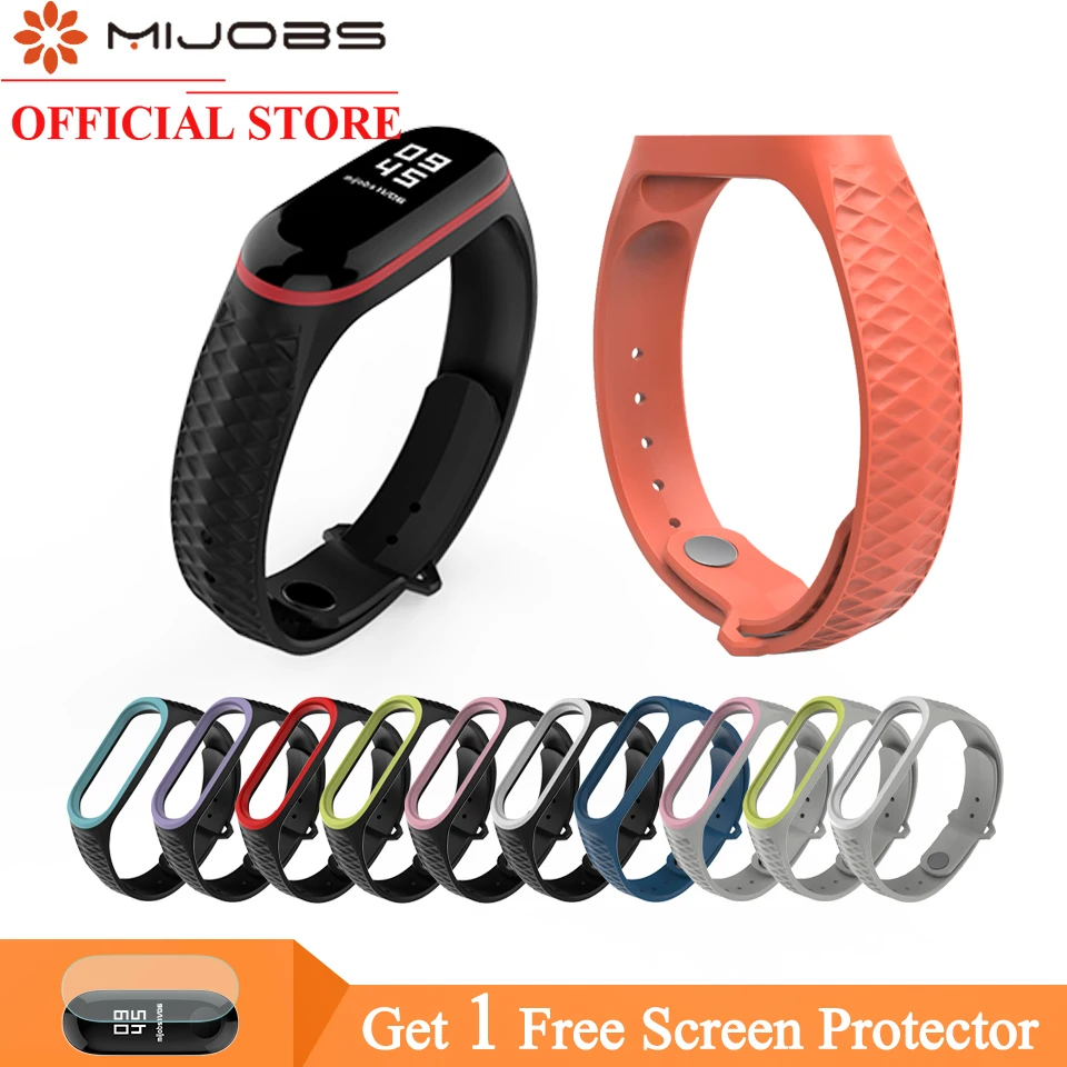 Mi jobs mi Band 4 ремешок Aurora силиконовый спортивный ремешок для Xiaomi mi Band 4 3 браслет Correa mi Band 3 браслет сменный ремешок на запястье