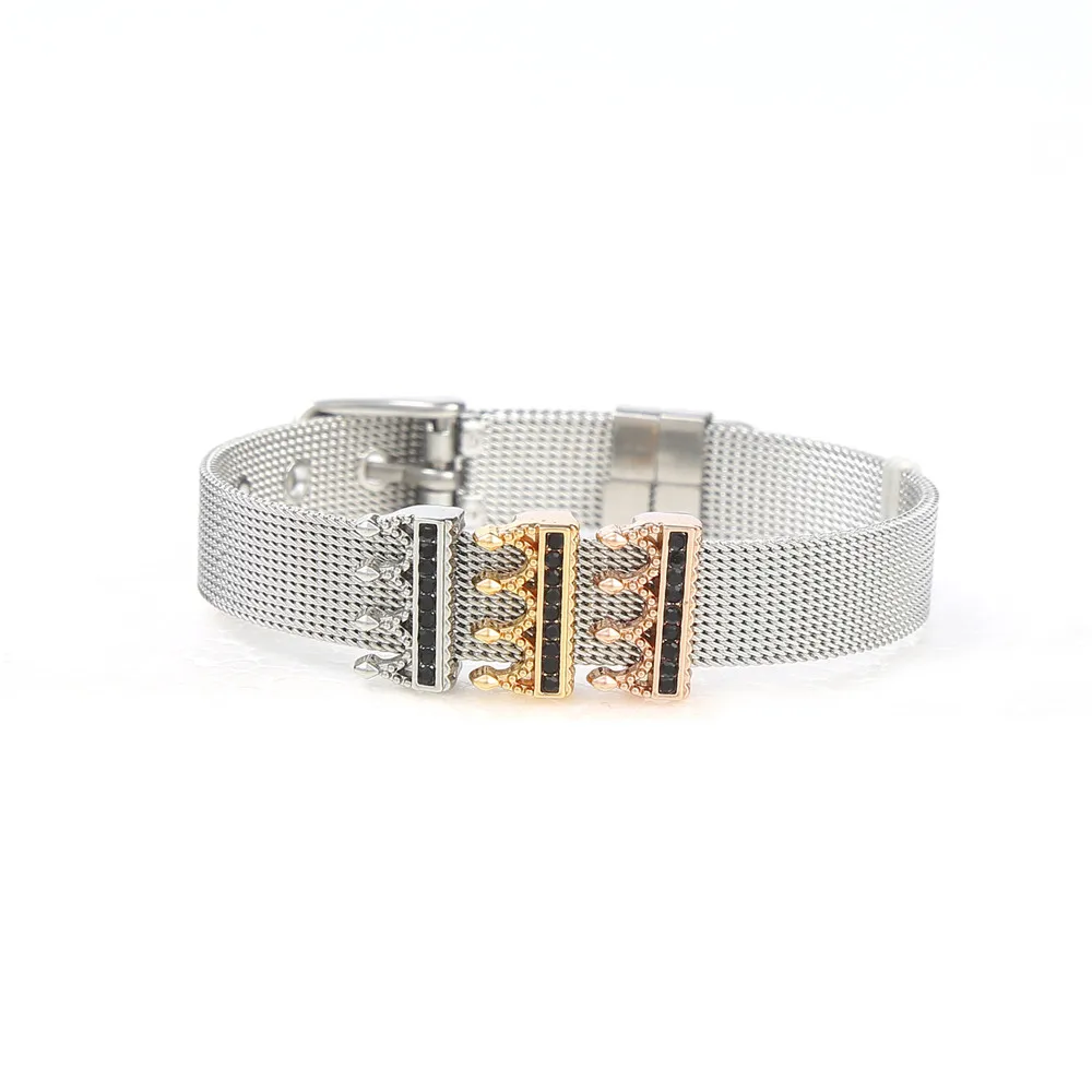 SANSHOOR BLESSED Crystal Crown Slide Charms Fit On Mesh Bracelet and Leather Wrap Bracelets 1pcs as gift | Украшения и аксессуары