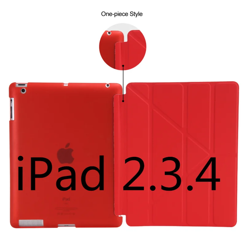 Red Красивый мягкий силиконовый чехол из ТПУ+ смарт-чехол с подставкой для apple ipad 2 3 4 чехол из искусственной кожи на магните для сна тонкий - Цвет: Red