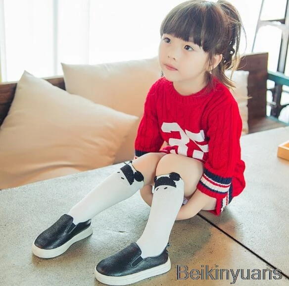 White mouse 1 pair male baby girl socks warm cartoon fox cotton cute knee socks unisex fashion cartoon baby warm boots socks cartoon - Цвет: White mouse