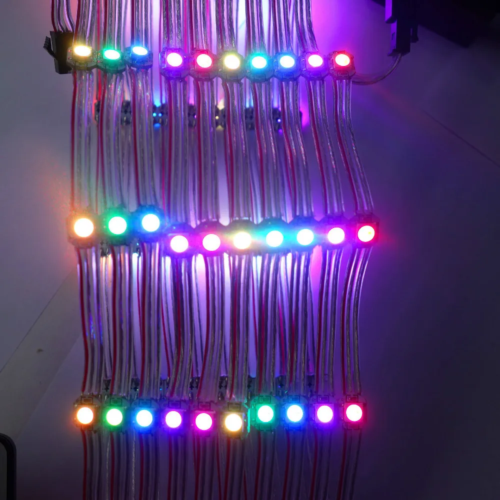 DC5V WS2812B 100 шт./шнур адресуемый rgb Полноцветный пиксельный светильник 5 см