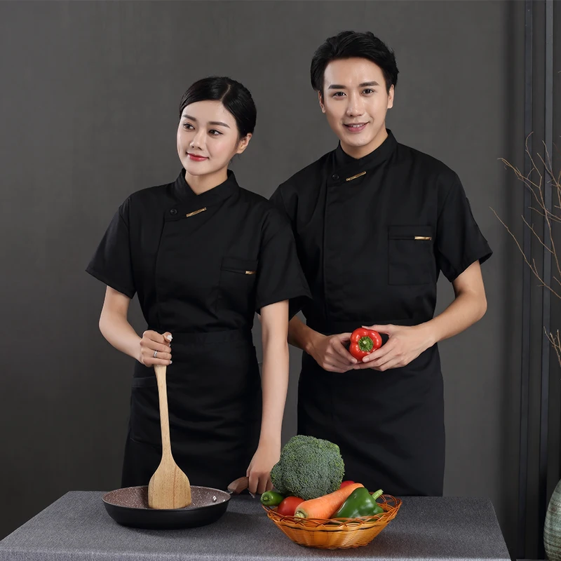 2019 Высококачественная новая форма шеф повара с коротким рукавом и карманами для