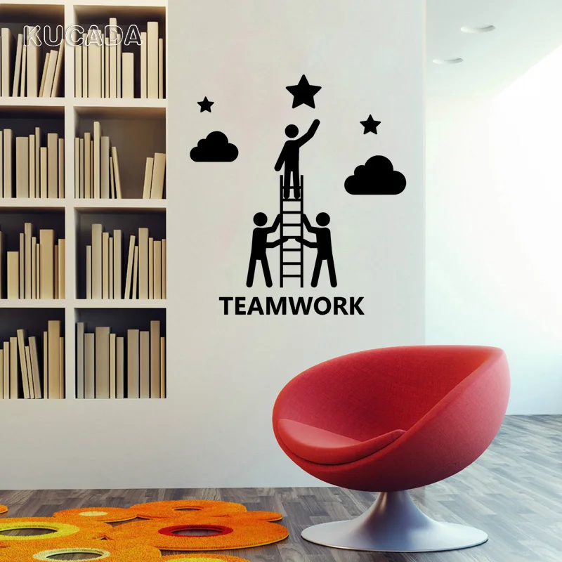 Виниловые наклейки на стены компании Teamwork офис девиз Конференц-зал кабинет Декор