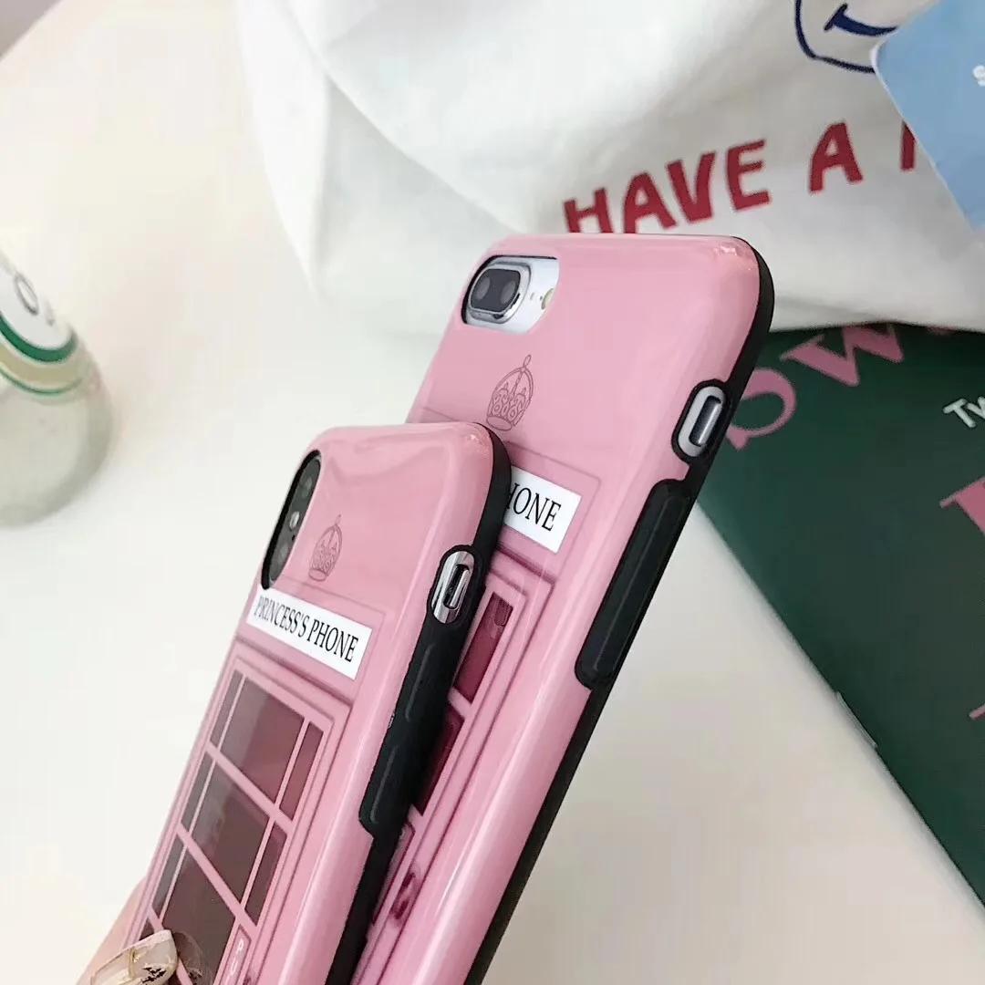 Silicone creative phone booth Case For iPhone 7 7Plus 8 8Plus 6s Plus PC 5 SE X XR XS Max App Capa ipone |