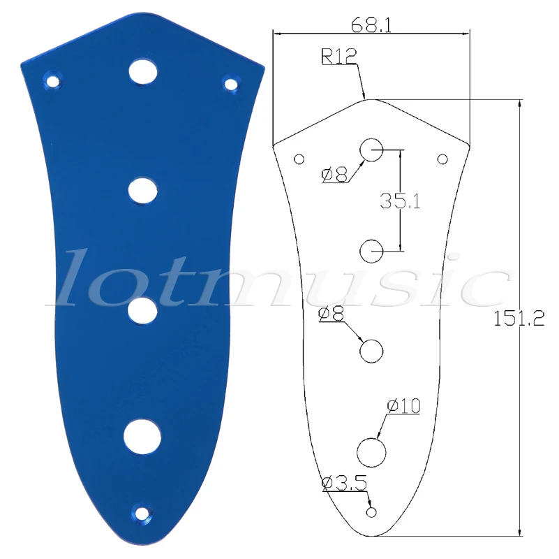 2 шт. синяя зеркальная поверхность управления Пластина для джазовых басов