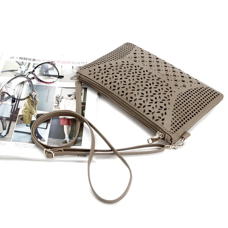 2017 Винтаж Женщин Выдалбливают Мини Щитка Сумка Кожа PU Креста Тела Модельер