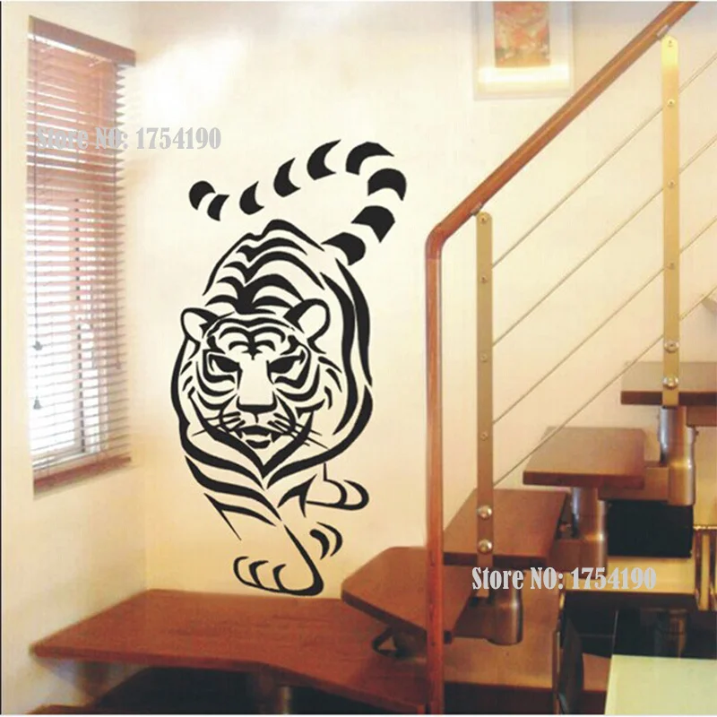 Горячая Расслабляющая Настенная Наклейка с животными тигром водонепроницаемая