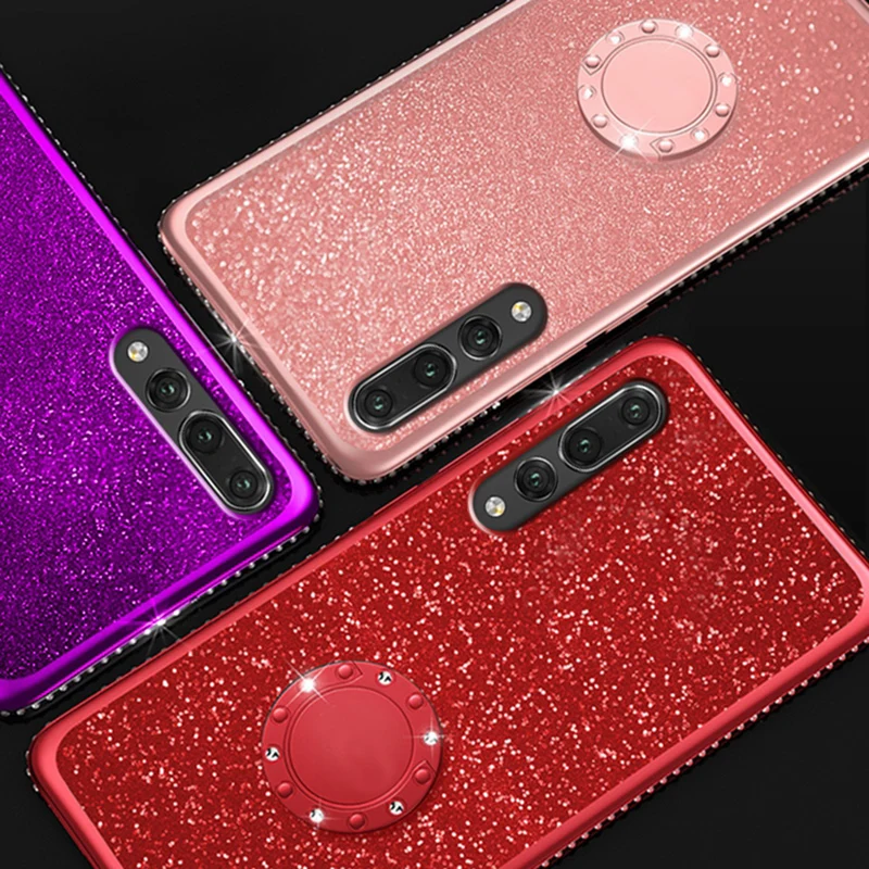 Rheinruby Блестящий силиконовый чехол со стразами для huawei P20 Nova 3i mate 20 Pro X 8 9 10 Honor 8X
