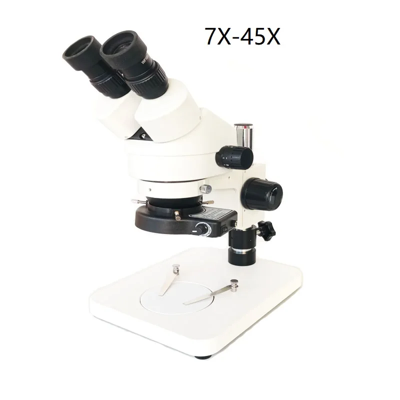 7-45X Binocular stereo microscope 144 adjustable led lamp light sourcing for industrial BAG IC CPU board phone repair | Инструменты