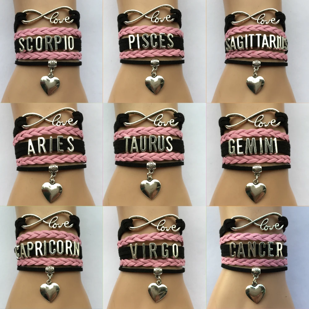 Браслеты с созвездием Infinity Love 12 браслеты овны/тавры/Gemini/Cancer/Virgo/Scorpio/Знак зодиака