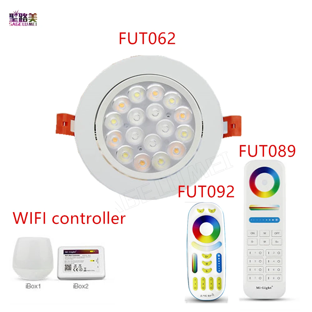Светодиодный потолочный Точечный светильник Mi Light 9 Вт RGB + CCT AC 86 ~ 265 В регулировка