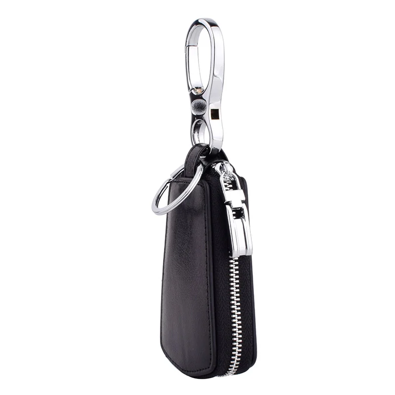 WINLIGTURE Genuine Leather Car Key Holder Bag Wallet Men Keychain Key Ring Case Women Keychain Pouch 588