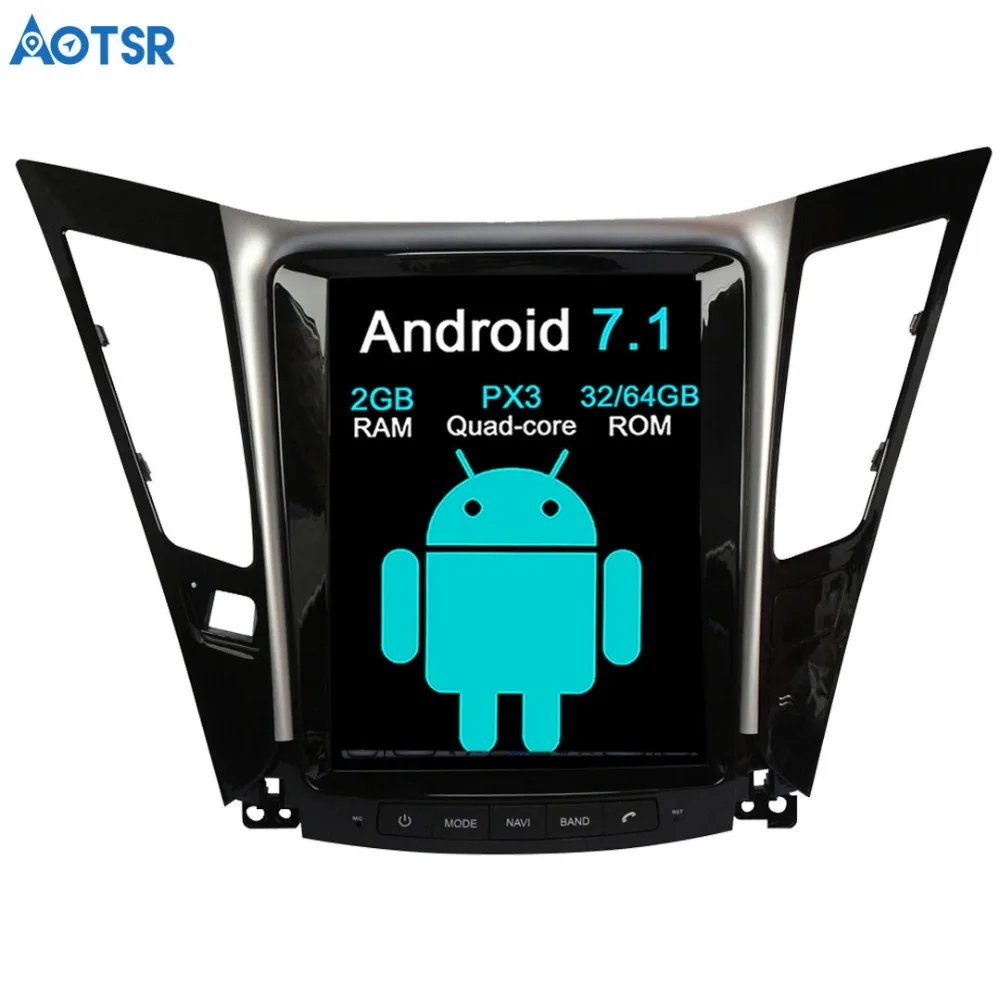 Автомобильный GPS навигатор Aotsr в стиле Tesla на Android 7 1 без DVD плеера для Hyundai Sonata 2012 2013