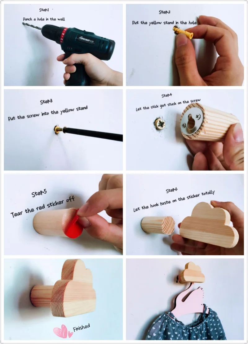 Экологически чистый деревянный крючок для мороженого настенное украшение