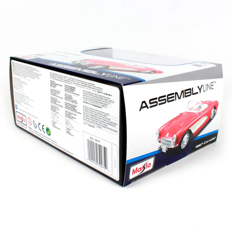 Старый красный автомобиль Maisto 1:24 1957 в сборе самодельная модель игрушечный