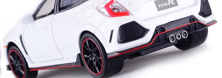 Литая под давлением модель автомобиля Honda Civic Тип R 1/32 металлический сплав моделирование откатные автомобили огни Игрушки транспортные средства для детей Подарки для детей
