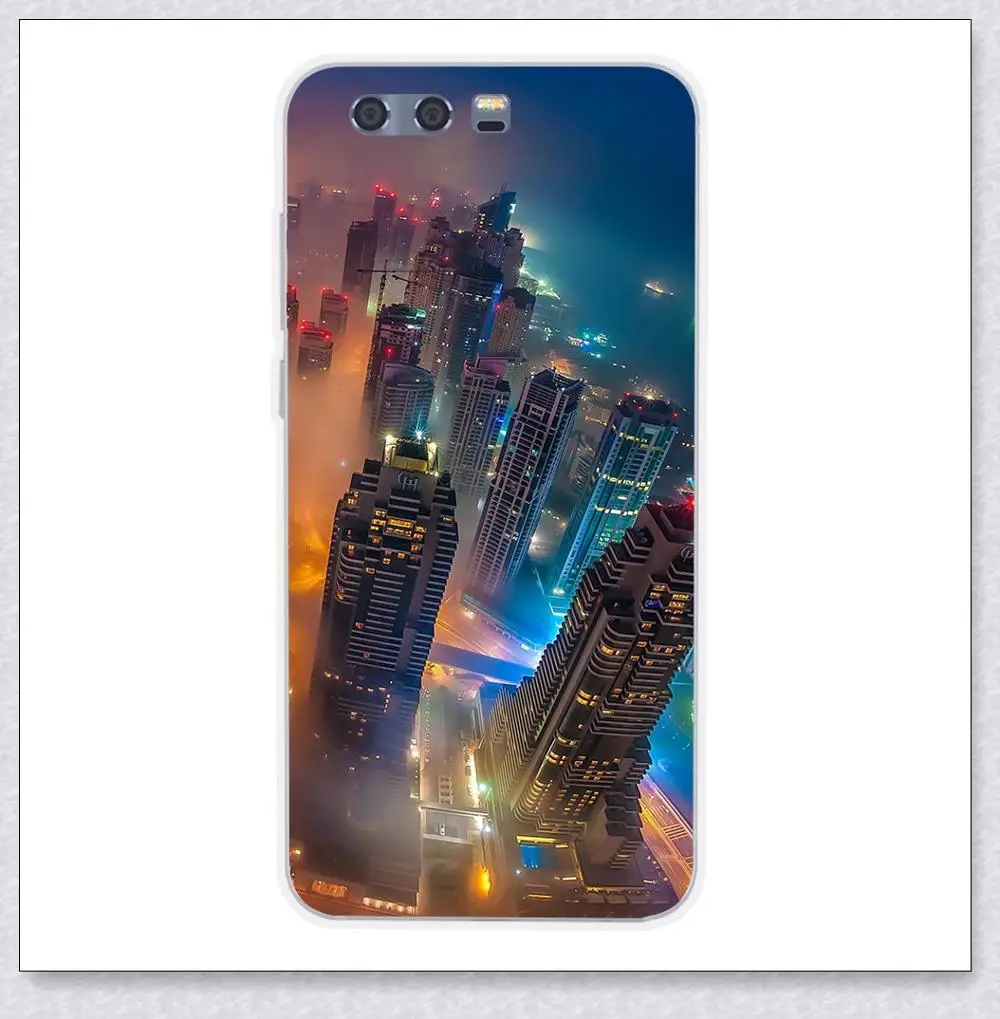 twin tower hotel Чехол для huawei Honor 9, чехол из мягкого ТПУ силикона, крутая Роскошная защитная задняя крышка для huawei Honor 9, Премиум чехлы для телефонов, Capas - Цвет: twin tower hotel