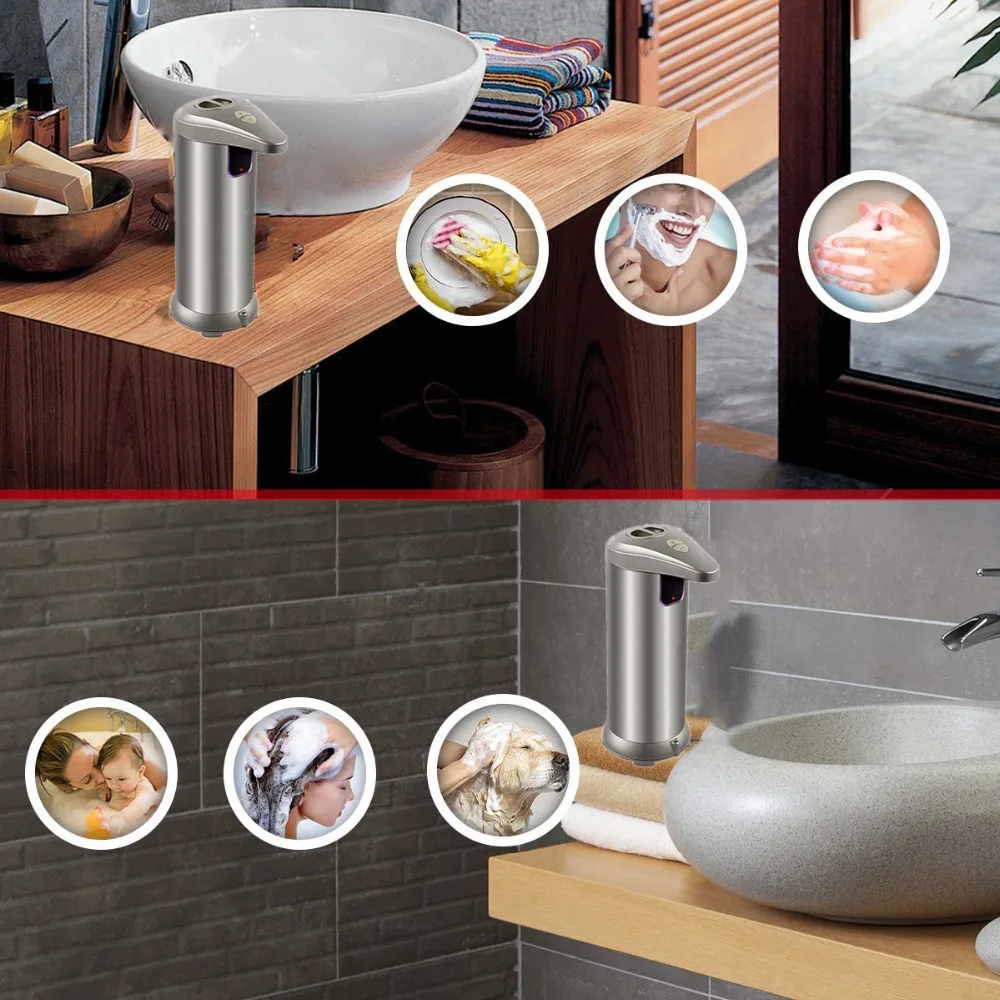 280 мл автоматический сенсор диспенсер для мыла из нержавеющей стали 304 жидкого