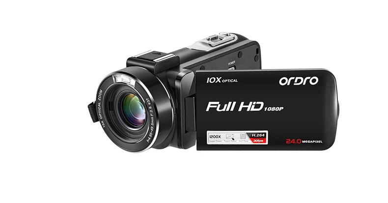 standard Видеокамера Full HD 1080P Ordro Z82 10X оптическая видеокамера с внешним микрофоном широкоугольный объектив - Цвет: standard