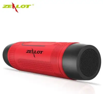 Красный Zealot S1 Bluetooth динамик открытый велосипед портативный сабвуфер бас беспроводной динамик s power Bank+ светодиодный свет+ крепление на велосипед+ карабин - Цвет: Красный