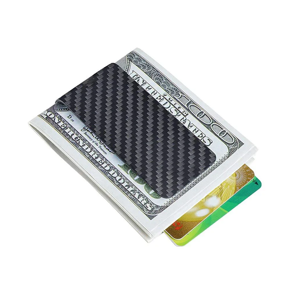 Минималистичный кошелек из натурального углеродного волокна зажим для денег