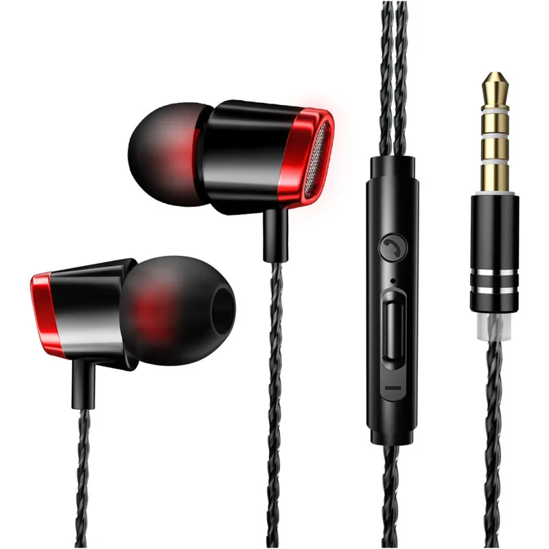 

3.5MM Stereo Bass Earphone Wired Control Music Earbuds Headset With MIC For Huawei General Purpose Fone De Ouvido sh*