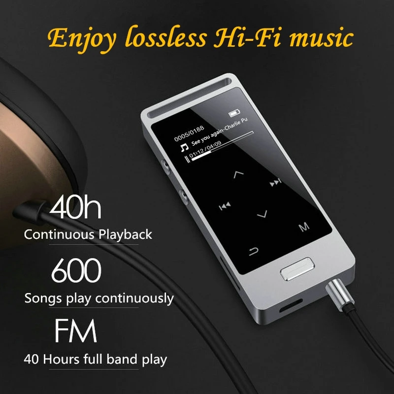 Сенсорный экран MP3 плеер 8 Гб Yescool X3 Металл APE/FLAC/WAV высокое качество звука без потерь Музыкальный плеер лирический дисплей с fm-радио