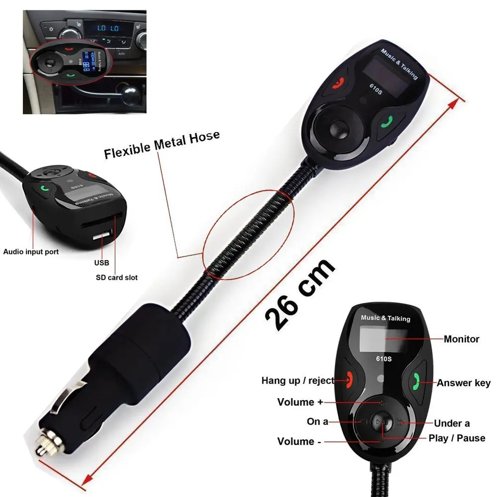 Универсальный ЖК-дисплей Bluetooth Hands free автомобильный комплект MP3-плеер